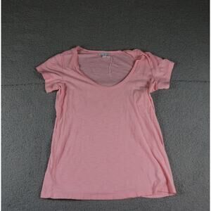 New Standard James Perse Shirt Womens Medium Pink Cotton Slub Scoop Neck